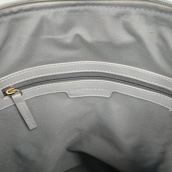 Kapten & Son Gray Beige Faux Leather Backpack | Gold Hardware - Picture 9 of 10